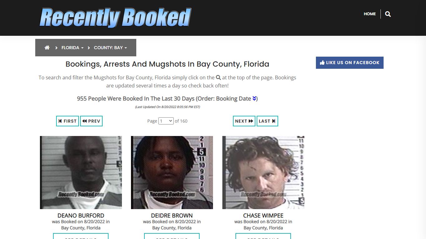 Recent bookings, Arrests, Mugshots in Bay County, Florida - Recently Booked